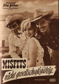 7y344 MISFITS German program '61 Clark Gable, Marilyn Monroe, Clift, John Huston, different!