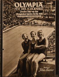 7y101 OLYMPIA PART TWO: FESTIVAL OF BEAUTY grey German program '38 Riefenstahl Olympic documentary