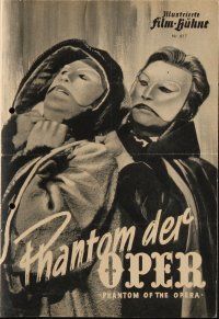 7y372 PHANTOM OF THE OPERA German program '50 different images of masked Claude Rains!