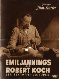 7y105 ROBERT KOCH, DER BEKAMPFER DES TODES German program '39 Emil Jannings in the title role!
