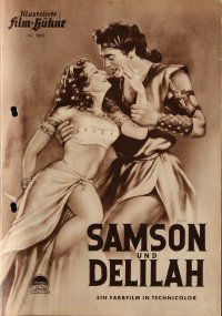 7y408 SAMSON & DELILAH German program '51 different art of Hedy Lamarr & Victor Mature, DeMille