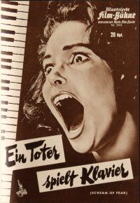 7y413 SCREAM OF FEAR German program '61 Hammer, great artwork of terrified Susan Strasberg!
