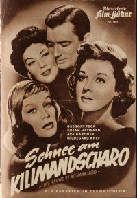 7y425 SNOWS OF KILIMANJARO Film-Buhne German program '53 Gregory Peck, Hayward, Gardner, different!