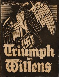 7y092 TRIUMPH OF THE WILL German program '35 Leni Riefenstahl infamous WWII Nazi documentary!