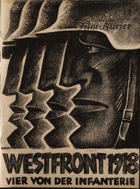7y039 WESTFRONT 1918 German program '30 G.W. Pabst anti-war classic, cool different images!