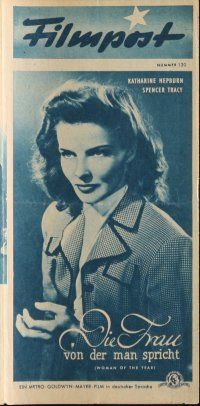 7y491 WOMAN OF THE YEAR German program '47 different images of Spencer Tracy & Katharine Hepburn!