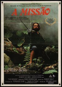 7z039 MISSION Brazilian '86 Jeremy Irons, cool image of Robert De Niro w/sword!