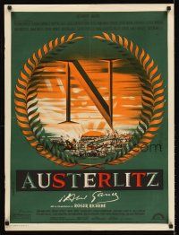 7z463 BATTLE OF AUSTERLITZ French 23x32 '60 Napoleon, Abel Gance directed, Mascii artwork!