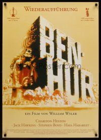 7z186 BEN-HUR German R00s Charlton Heston, William Wyler classic religious epic, cool chariot art!