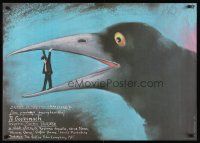 7z137 AFTER HOURS Polish 27x38 '87 Martin Scorsese, different art of man in bird mouth by Pagowski!
