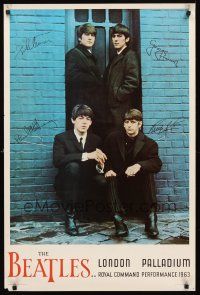8a588 BEATLES: LONDON PALLADIUM commercial poster '64 cool portrait of John, Paul, George & Ringo!
