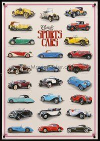 8a605 CLASSIC SPORTS CARS Italian commercial poster '87 early Alfas, MGs, Mercedes & more!