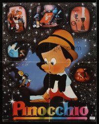 8a667 PINOCCHIO commercial poster '86 Disney classic fantasy cartoon about a wooden boy!