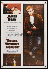 8a674 REBEL WITHOUT A CAUSE commercial poster '90s James Dean was a bad boy from a good family!