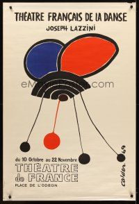 8a696 THEATRE DE FRANCE French ballet commercial poster '69 Calder art of winged bug!