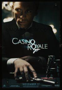 8a464 CASINO ROYALE mini poster '06 Craig as James Bond sitting at poker table w/gun!
