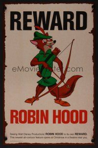 8a540 ROBIN HOOD teaser mini poster '73 Walt Disney cartoon, best REWARD poster design!