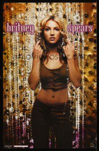 8a594 BRITNEY SPEARS commercial poster '00 great image of sexy singer in skimpy brown outfit!