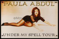 8a664 PAULA ABDUL concert tour commercial poster '91 cool image of sexy singer & dancer laying down!