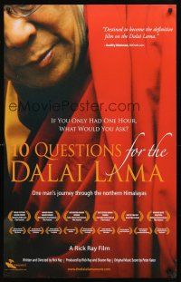 8a363 10 QUESTIONS FOR THE DALAI LAMA arthouse special 24x38 '06 Buddhism, Rick Ray documentary!