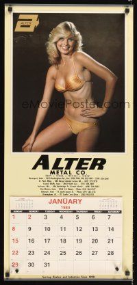 8a073 ALTER METAL COMPANY calendar '84 great sexy image of girl in golden bikini