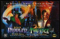 8a092 BATMAN special 22x34 '95 great comic artwork of The Riddler & Two-Face!