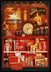 8a221 COCA-COLA 27x39 advertising poster '80s really cool image of soft drink items!