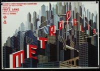 8a344 METROPOLIS French 27x39 special poster R00s Fritz Lang, cool different art by Boris Bilinsky!