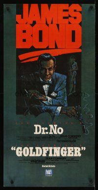 8a397 GOLDFINGER/DR. NO heavy stock video special 18x36 R81 art of Sean Connery as James Bond 007!