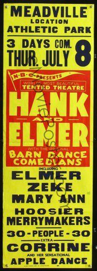 8a061 HANK & ELMER JULY 8TH special poster '20s NBC radio comics!