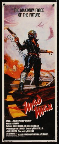 8a708 MAD MAX REPRODUCTION 11x28 insert '80 wasteland cop Mel Gibson, Australian sci-fi classic!