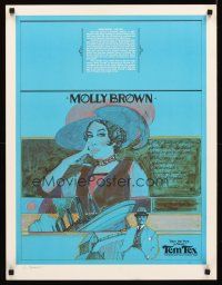 8a251 MOLLY BROWN signed clothing poster '70s by artist Kaemmer, cool art of Brown, husband & ship