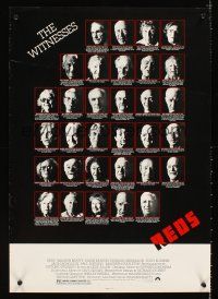 8a534 REDS special 17x24 '81 Warren Beatty, Diane Keaton, Jack Nicholson, collage of witnesses!