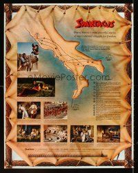 8a549 SPARTACUS special 22x28 '61 Stanley Kubrick classic, cool map & history of gladiators!
