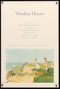 8a089 WINSLOW HOMER 24x36 museum art exhibition '73 Winslow Homer art of beach scene!