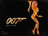 8a573 WORLD IS NOT ENOUGH teaser special 12x16 '99 James Bond, cool flaming silhouette of sexy girl!