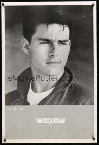 8a699 TOP GUN Swedish commercial poster '86 cool portrait image of Tom Cruise as Naval Aviator!