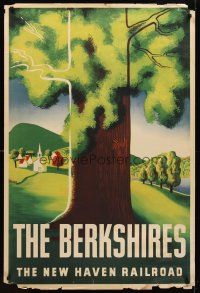 8a266 BERKSHIRES travel poster '40s vacation in the Northeast on The New Haven Railroad!