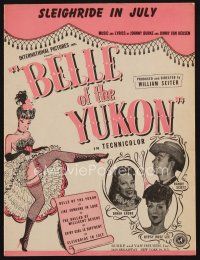 8b253 BELLE OF THE YUKON sheet music '44 art of sexy Gypsy Rose Lee, Sleighride In July!