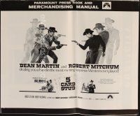 8b291 5 CARD STUD pressbook '68 cowboys Dean Martin & Robert Mitchum play poker!