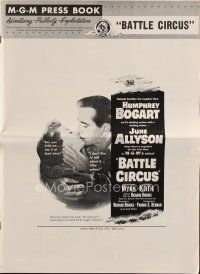 8b299 BATTLE CIRCUS pressbook '53 Humphrey Bogart, June Allyson, Great Spectacular MGM Production!