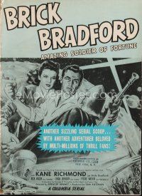 8b309 BRICK BRADFORD pressbook '47 Kane Richmond, serial, Amazing Soldier of Fortune!