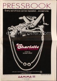 8b314 CHARLOTTE pressbook '75 La Jeune fille Assassinee, Roger Vadim, bizarre sexy image!