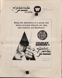 8b319 CLOCKWORK ORANGE pressbook '72 Stanley Kubrick classic, Phillip Castle art, Malcolm McDowell
