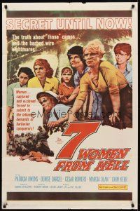 8c021 7 WOMEN FROM HELL 1sh '61 Patricia Owens is driven to shame in a World War II prison camp!