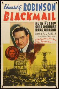 8c086 BLACKMAIL style D 1sh '39 Edward G. Robinson escapes from a chain gang, but gets revenge!