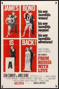 8c002 FROM RUSSIA WITH LOVE style B 1sh '64 Sean Connery is Ian Fleming's James Bond 007!