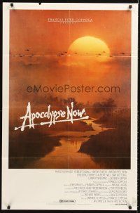 8d492 APOCALYPSE NOW Aust 1sh '79 Francis Ford Coppola, cool art of helicopters over river!