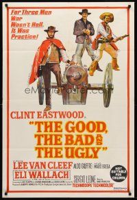 8d511 GOOD, THE BAD & THE UGLY Aust 1sh '66 Clint Eastwood, Lee Van Cleef, Sergio Leone, cool art!