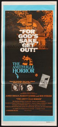 8d566 AMITYVILLE HORROR Aust daybill '79 AIP, image of haunted house, for God's sake get out!